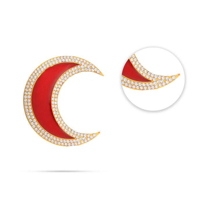 Sun And Moon Pair - 2.75 x 2.75 Inches | Hair Accessories/ Multicolour Stone Jewellery/ Sun Moon for Deity - Head & Face Accessories