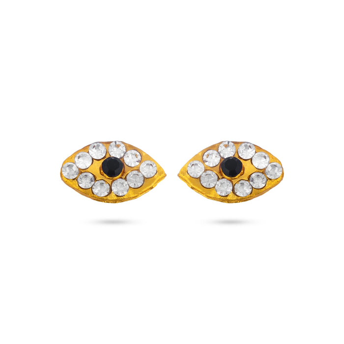 Stone Eye Pair - 0.25 x 0.5 Inches | Stone Kanmalar/ Swamy Alangaram/ Amman Kanmalar For Deity Decoration