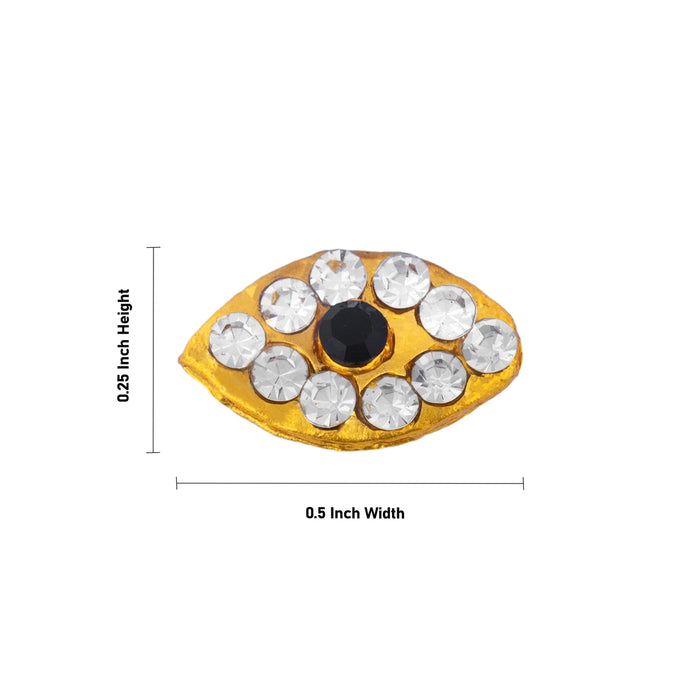 Stone Eye Pair - 0.25 x 0.5 Inches | Stone Kanmalar/ Swamy Alangaram/ Amman Kanmalar For Deity Decoration