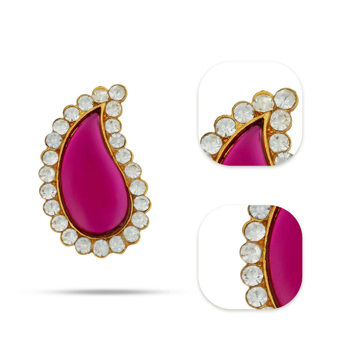 Stone Pottu - 1.2 x 1 Inches | Stone Bindi/ Stone Tilak for Deity - Head & Face Accessories