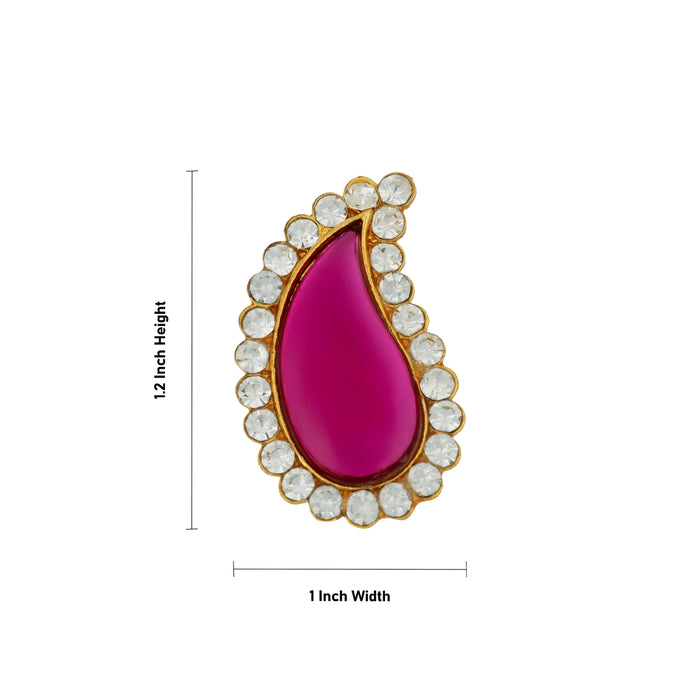 Stone Pottu - 1.2 x 1 Inches | Stone Bindi/ Stone Tilak for Deity - Head & Face Accessories