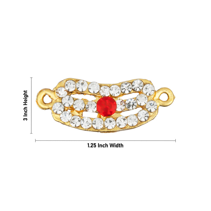 Stone Vibuthi Pattai - 3 x 1.25 Inches | Shiva Tripundra Tilak/ Vibhuti Pattai/ Thiruneer Pattai for Deity - Head & Face Accessories