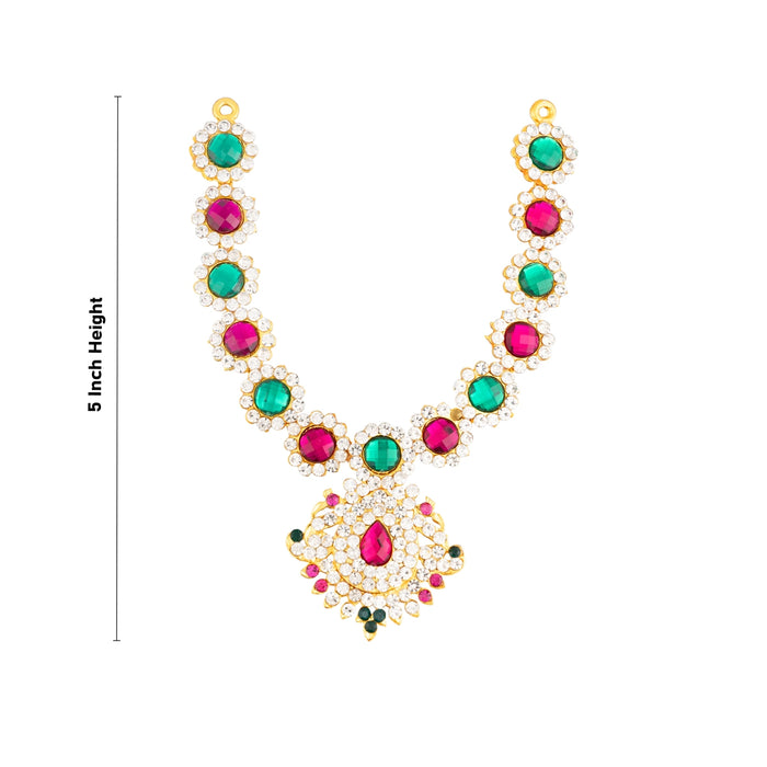 Stone Necklace - 5 Inches | Multicolour Stone Haram/ Stone Jewellery for Deity Decor/ 45 Gms Approx