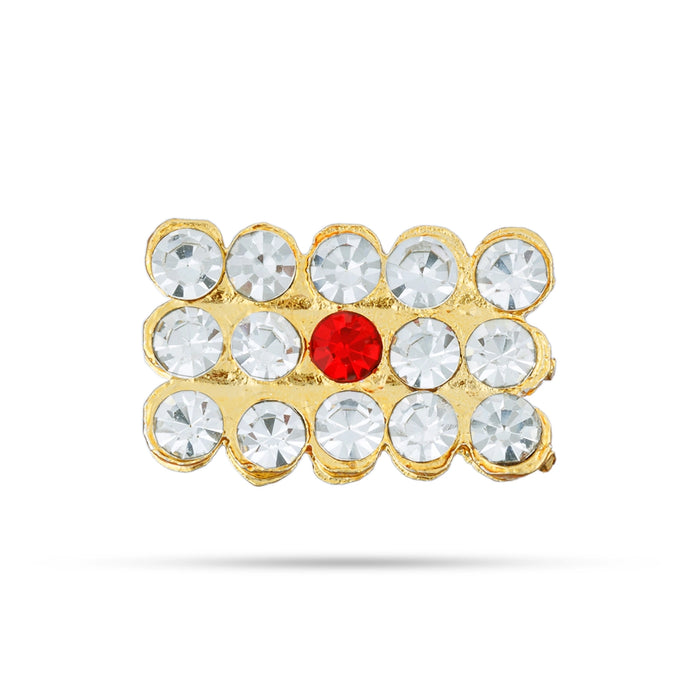 Stone Vibuthi Pattai - 0.25 x 0.5 Inch | Shiva Tripundra Tilak/ Vibhuti Pattai/ Thiruneer Pattai for Deity - Head & Face Accessories