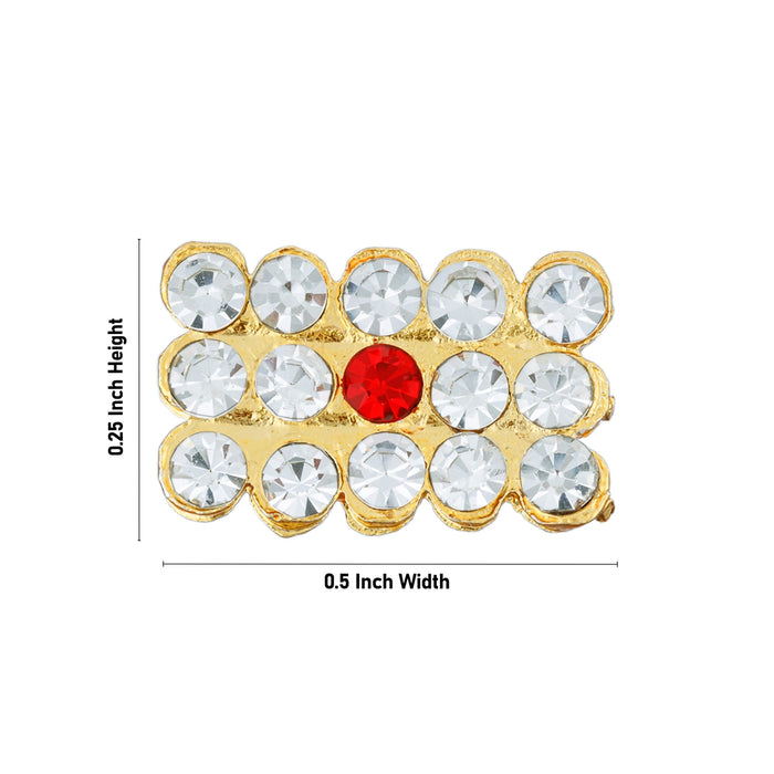 Stone Vibuthi Pattai - 0.25 x 0.5 Inch | Shiva Tripundra Tilak/ Vibhuti Pattai/ Thiruneer Pattai for Deity - Head & Face Accessories