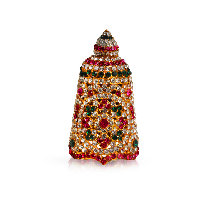 Stone Kireedam - 3.5 Inch | Full Mukut/ Multicolour Stone Kiritam/ Crown for Deity - Head & Face Accessories