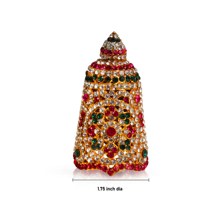 Stone Kireedam - 3.5 Inch | Full Mukut/ Multicolour Stone Kiritam/ Crown for Deity - Head & Face Accessories