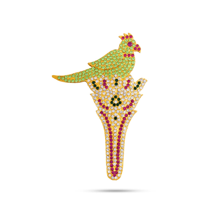 Kamalam Parrot - 4.5 x 3 Inches | Stone Parrot Sitting On Flower / Artificial Parrot for Decoration