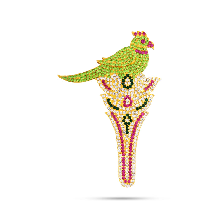 Kamalam Parrot - 5.5 x 3.5 Inches | Stone Parrot Sitting On Flower / Artificial Parrot for Decoration