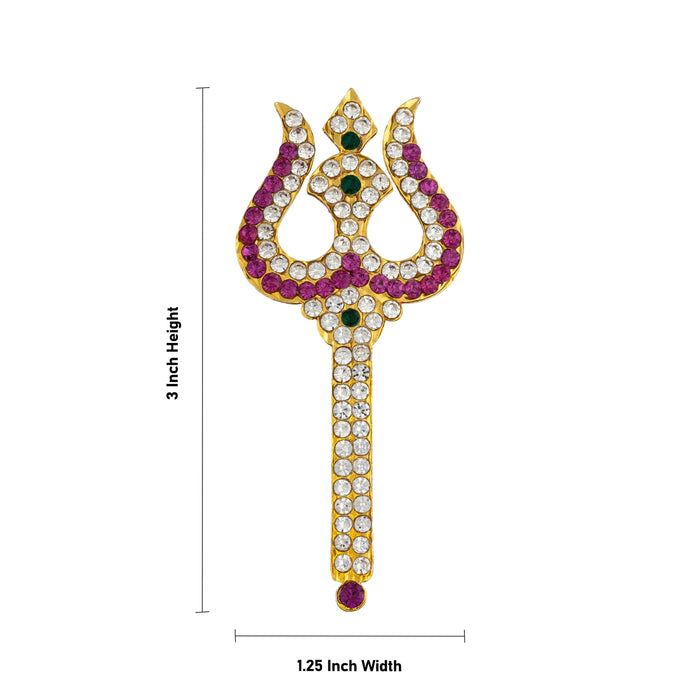 Trishul - 3 x 1.25 Inches | Stone Astras/ God Shiva Trishul/ Soolam/ Durga Maa Trishul for Pooja