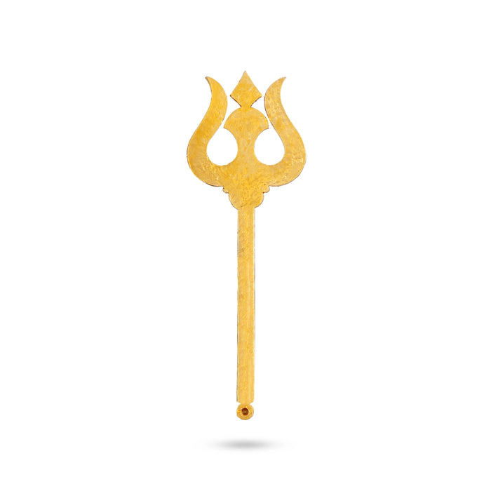 Stone Trishul - 5 x 1.75 Inches | Metal Soolam / God Shiva Trishul / Astras / Durga Maa Trishul for Deity Decor
