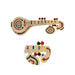 Stone Veena - 8 x 3 Inches | Multicolour Stone Saraswati Veenai for Deity Decor - Deity Accessories