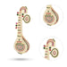 Stone Veena - 10 x 3.5 Inches | Multicoloured Stone Veenai/ Deity Ornament - Deity Accessories
