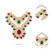 Stone Necklace - 3 x 3 Inches | Multicolour Stone Haram/ 2 Step Stone Jewellery for Deity - Neck & Body Accessories