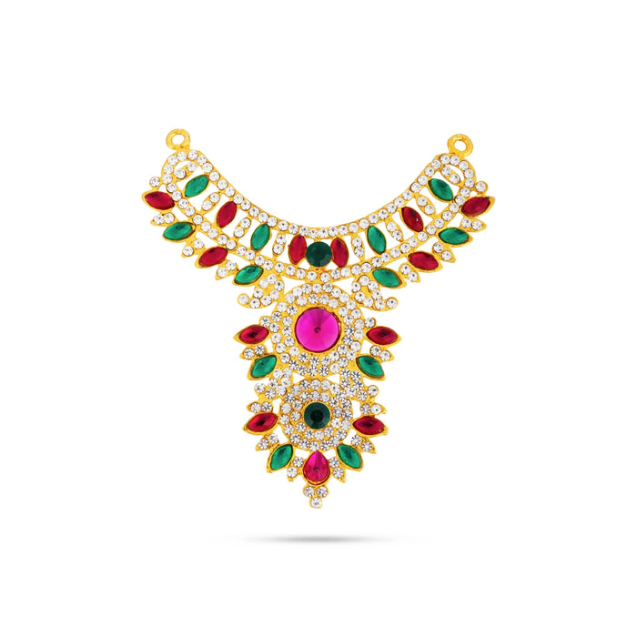 Stone Necklace - 4 Inches | Multicolour Stone Jewellery/ Artificial Stone Jewelry For Deity Decor