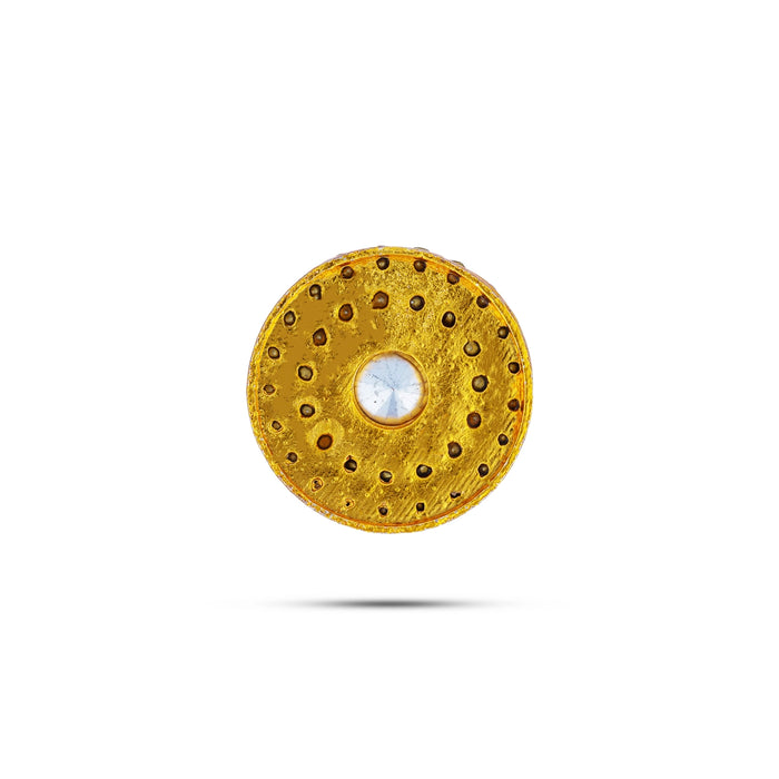 Stone Tilak - 1.25 Inches | 2 Line Stone Bottu/ Stone Bindi/ Amman Pottu for Deity