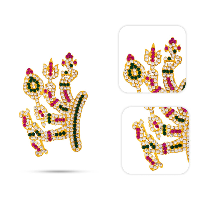 Stone Amman 8 Hand Ayutham - 3.5 x 2 Inches | Goddess Weapon Set for Pooja, Temple & Navaratri Decor