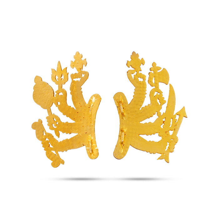 Stone Amman 8 Hand Ayutham - 3.5 x 2 Inches | Goddess Weapon Set for Pooja, Temple & Navaratri Decor