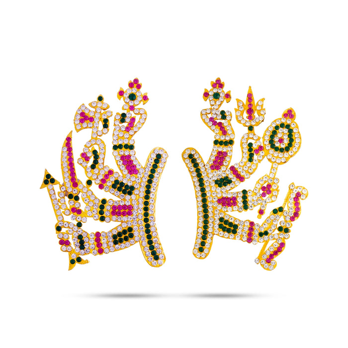 Amman Ashtabhuja Ayutham Set - 4 x 2.75 Inches| Stone Goddess Weapons for Idol Decoration & Spiritual Worship