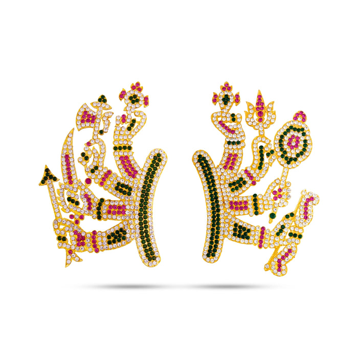 Amman Ashtabhuja Ayutham Set - 5 x 3 Inches| Stone Amman Ayudham / Goddess Weapons for Deity Alankaram