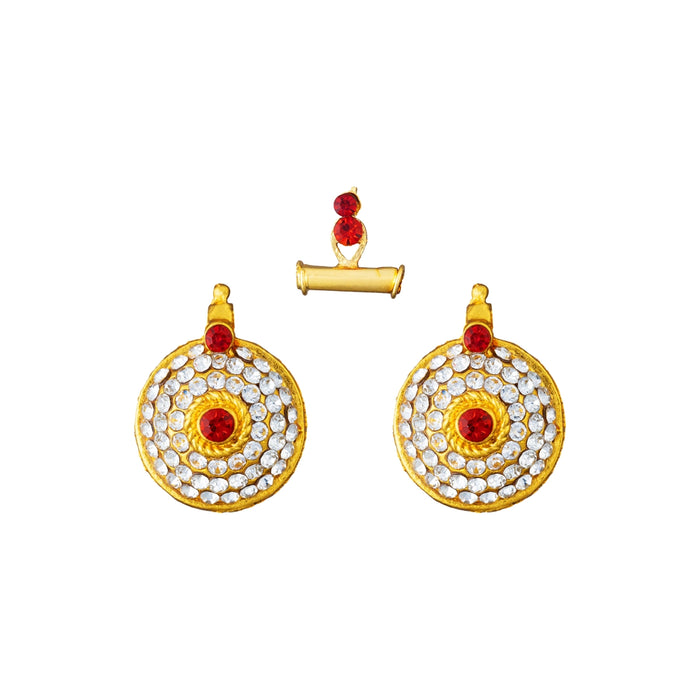 Mangal Sutra - 1 x 0.75 Inches | Thali Mangalsutra/ Stone With Gold Polish Jewellery / Mangala Sutra for Deity