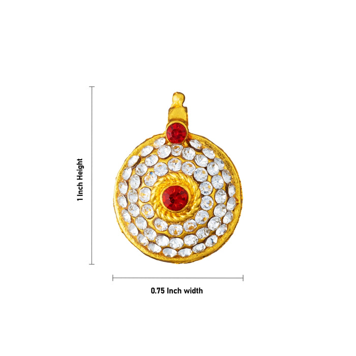 Mangal Sutra - 1 x 0.75 Inches | Thali Mangalsutra/ Stone With Gold Polish Jewellery / Mangala Sutra for Deity
