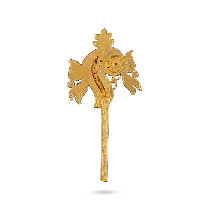 Shankh Chakra Pair - 2.75 x 1.25 Inches | Gold Polish Sangu Chakra / Stone Jewellery for Deity Alangaram