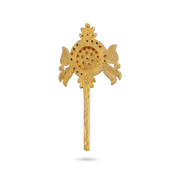 Shankh Chakra Pair - 2.75 x 1.25 Inches | Gold Polish Sangu Chakra / Stone Jewellery for Deity Alangaram