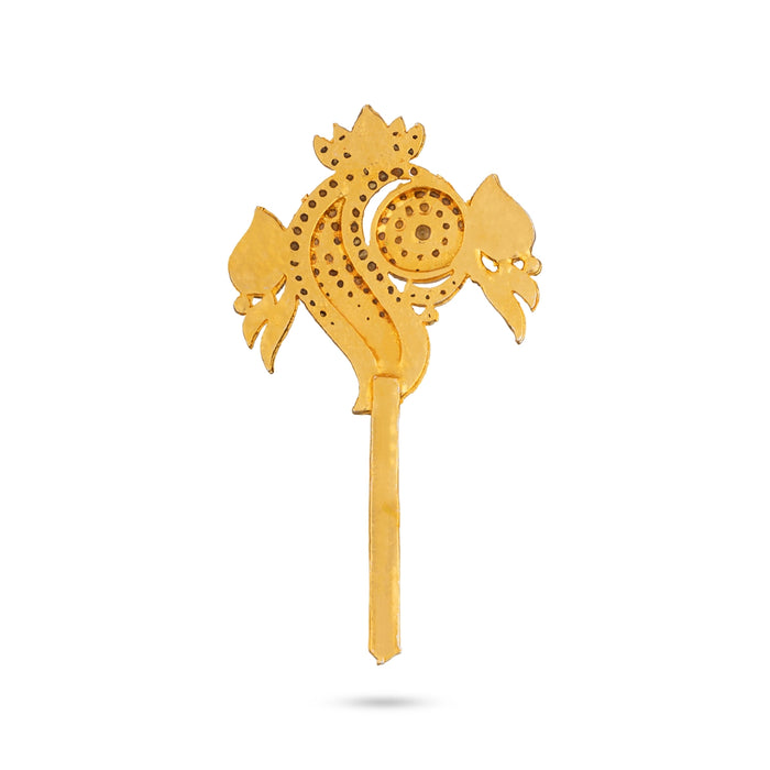 Shankh Chakra Pair - 7 x 2.25 Inches | Gold Polish Sangu Chakra/ Stone Shank Chakram for Swamy Alangaram