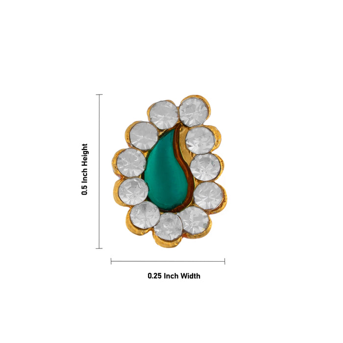 Stone Pottu - 0.5 x 0.25 Inches | Stone Bindi/ Tilak/ Bottu For Deity Decor