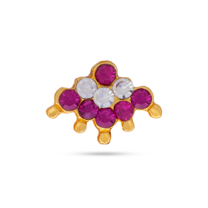 Stone Bindi - 0.25 x 0.5 Inches | Stone Pottu/ Bindi With Stone/ Stone Tilak for Deity