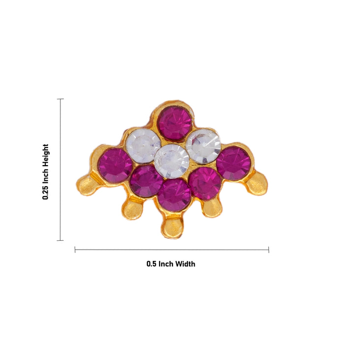 Stone Bindi - 0.25 x 0.5 Inches | Stone Pottu/ Bindi With Stone/ Stone Tilak for Deity