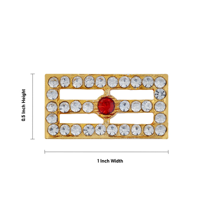 Stone Vibuthi Pattai - 0.5 x 1 Inches | Thiruneer Pattai/ Stone Tripundra Tilak for Deity
