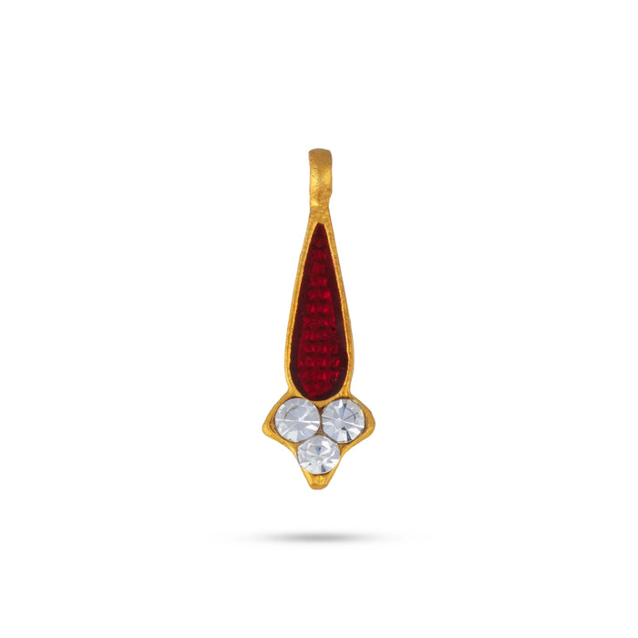 Stone Bindi - 1.25 x 0.5 Inches | Enamel Tilakam/ Stone Tilak/ Stone Pottu for Deity