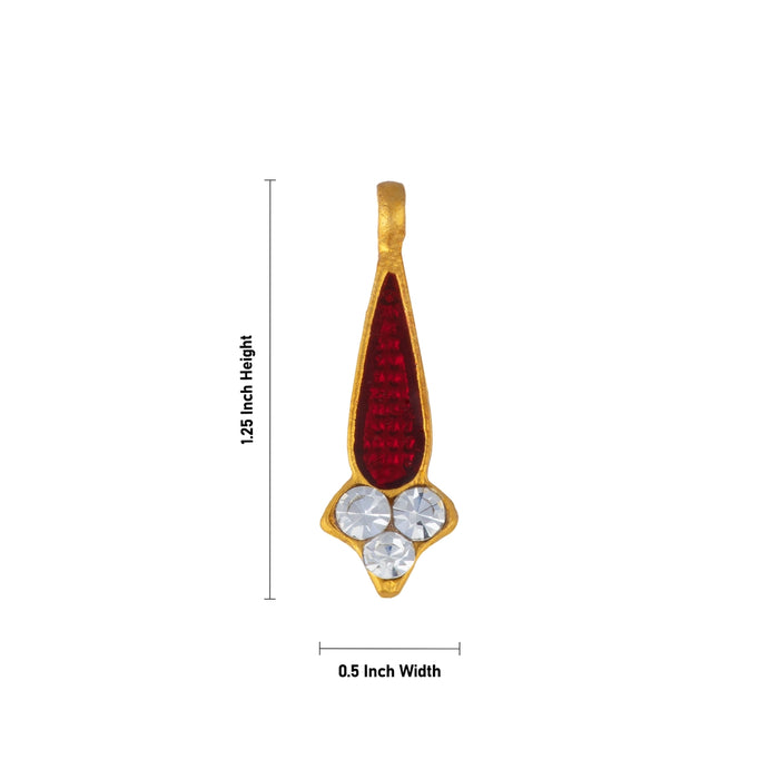 Stone Bindi - 1.25 x 0.5 Inches | Enamel Tilakam/ Stone Tilak/ Stone Pottu for Deity