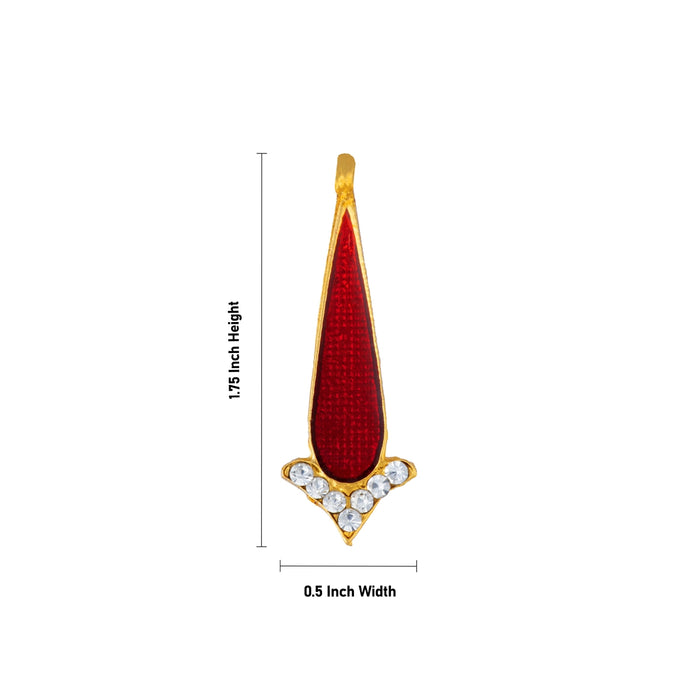 Stone Pottu - 1.75 x 0.5 Inches | Stone Bindi/ Stone Tilakam for Deity Decor
