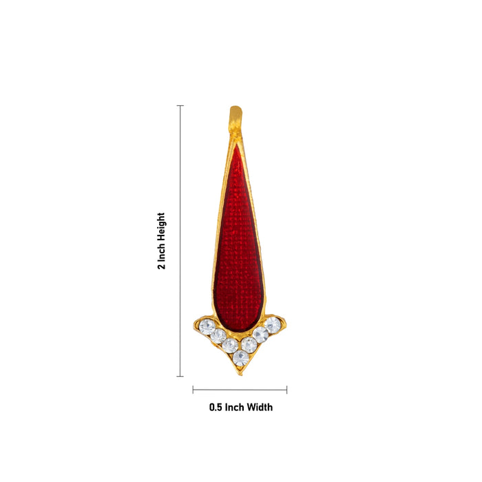 Stone Tilak - 2 x 0.5 Inches | Goddess Bindi / Stone Bindi / Tilak Stone for Deity