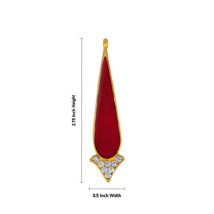 Stone Bindi - 2.75 x 0.5 Inches | Stone Pottu/ Bindi With Stone For Deity Decor