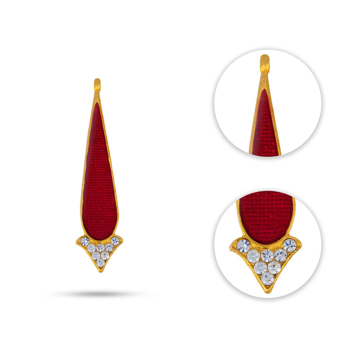 Stone Tilakam - 3.25 x 1 Inches | Goddess Pottu / Stone Bindi / Tilak Stone for Deity