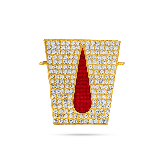 Stone Perumal Namam - 2.5 x 2 Inches | Decorative Vishnu Tilak / Accessory For Deity Alankaram