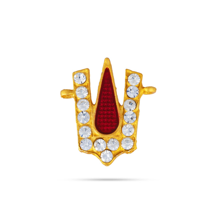 Perumal Namam - 1 x 0.75 Inches | V Shape Vishnu Tilak/ Stone Vishnu Namam For Deity Decor
