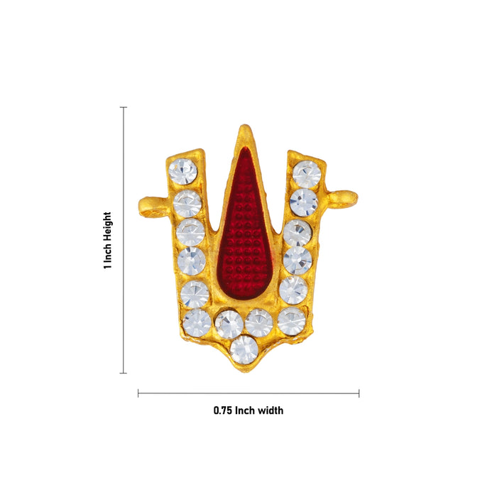 Perumal Namam - 1 x 0.75 Inches | V Shape Vishnu Tilak/ Stone Vishnu Namam For Deity Decor