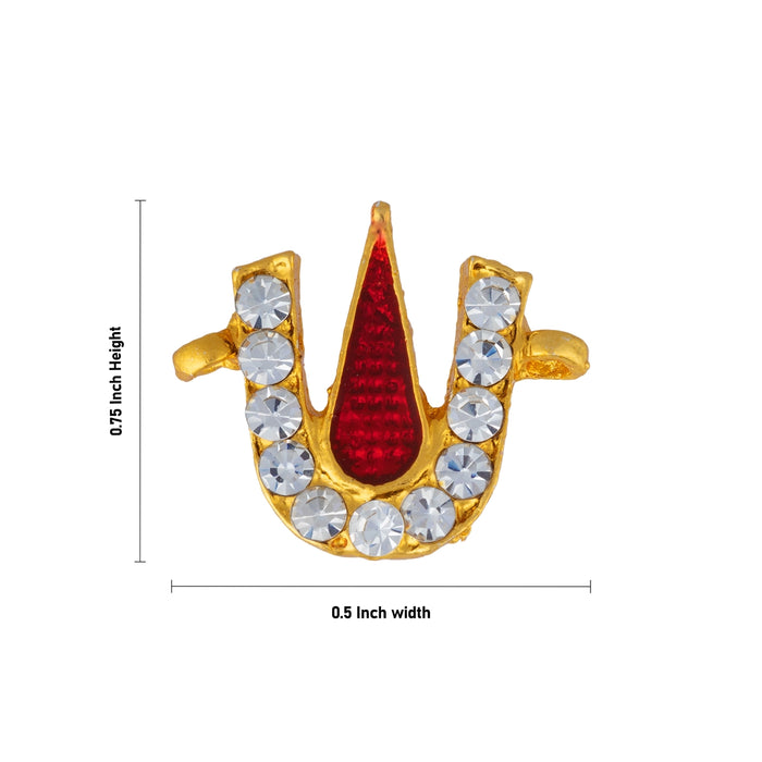 Vishnu Tilak - 0.75 x 0.5 Inches | Vadakalai U Shape Perumal Namam/ Stone Vishnu Namam For Deity Decoration