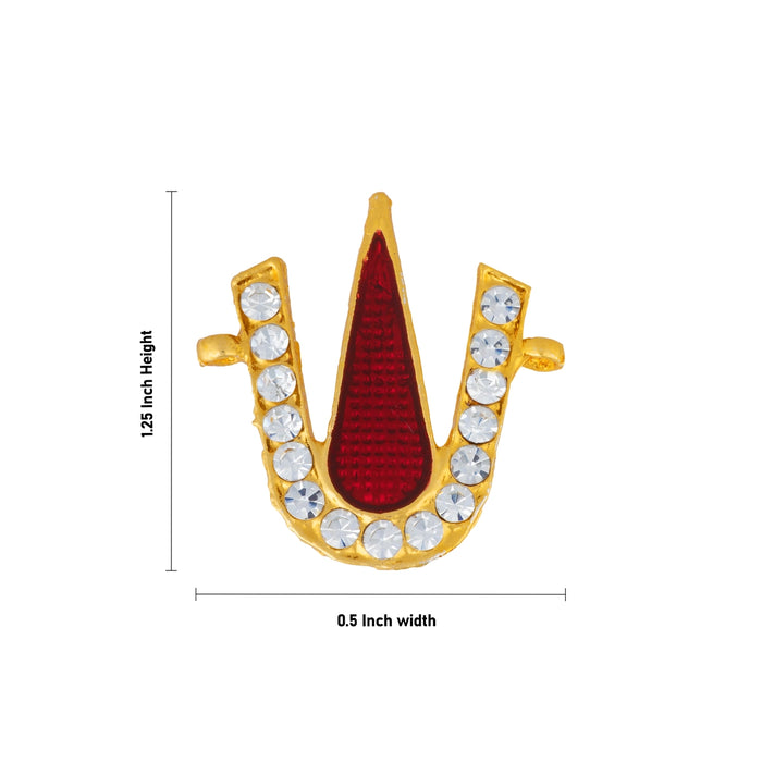 Vishnu Namam - 1.25 x 0.5 Inches | U Shape Vishnu Tilak / Stone Perumal Namam For Deity Decor