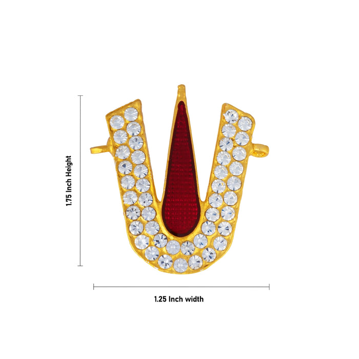 Vishnu Namam - 1.75 x 1.25 Inches | Vadakalai Perumal Namam/ U Shape Stone Vishnu Tilak For Deity Decor