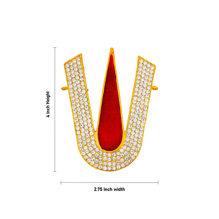 Vishnu Namam - 4 x 2.75 Inches| Vadakalai U Shape Perumal Namam/ Stone Vishnu Tilak For Deity Decor