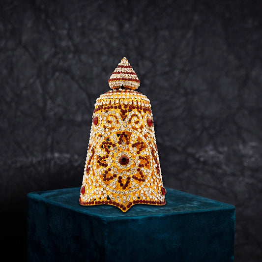 Stone Kireedam - 5.5 Inch | Full Mukut/ Multicolour Stone Kiritam/ Crown for Deity - Head & Face Accessories