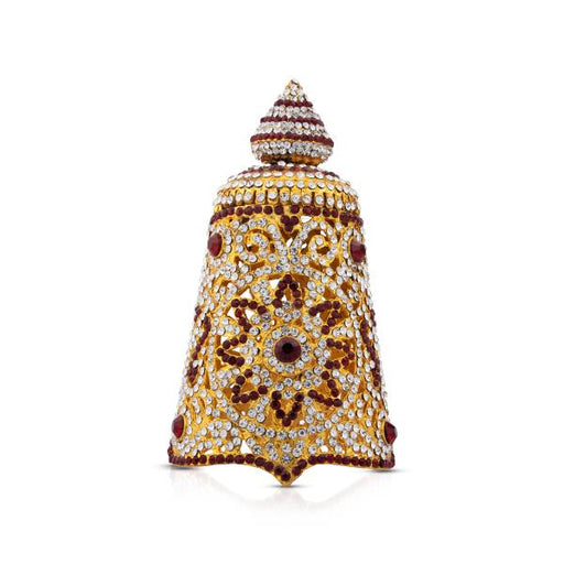 Stone Kireedam - 5.5 Inch | Full Mukut/ Multicolour Stone Kiritam/ Crown for Deity - Head & Face Accessories