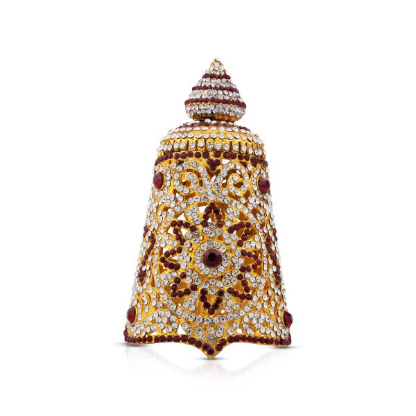 Stone Kireedam - 5.5 Inch | Full Mukut/ Multicolour Stone Kiritam/ Crown for Deity - Head & Face Accessories