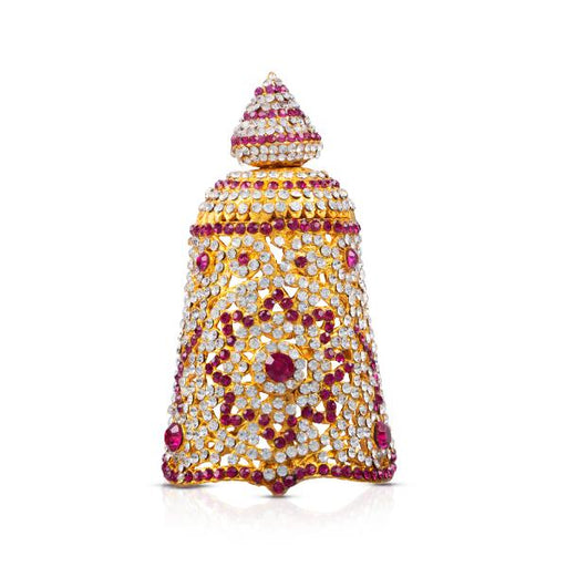 Stone Kireedam - 4.5 Inch | Full Mukut/ Multicolour Stone Kiritam/ Crown for Deity - Head & Face Accessories